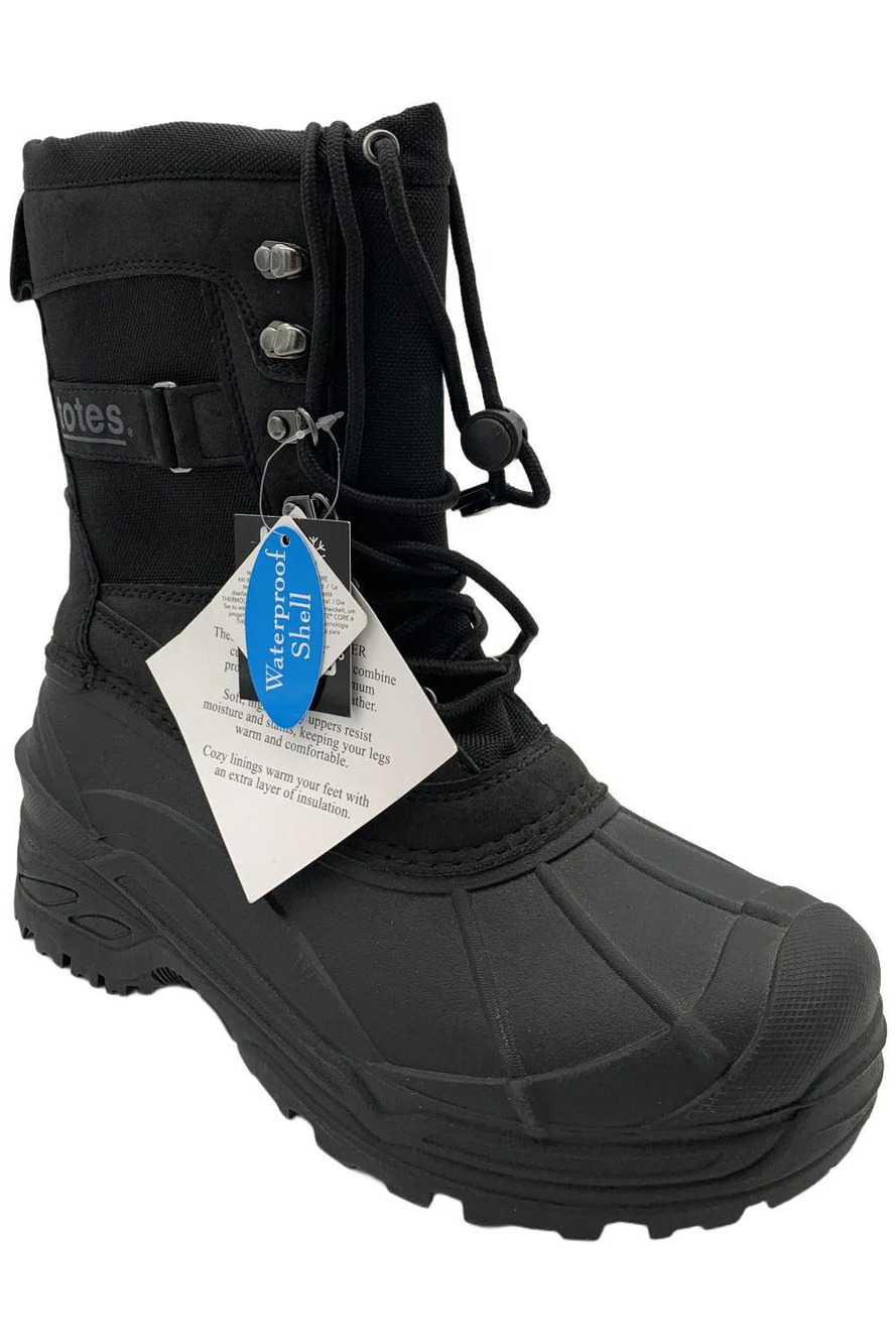 Totes Everyday Men's Brody Lace-Up Snow Boots Black - Medium